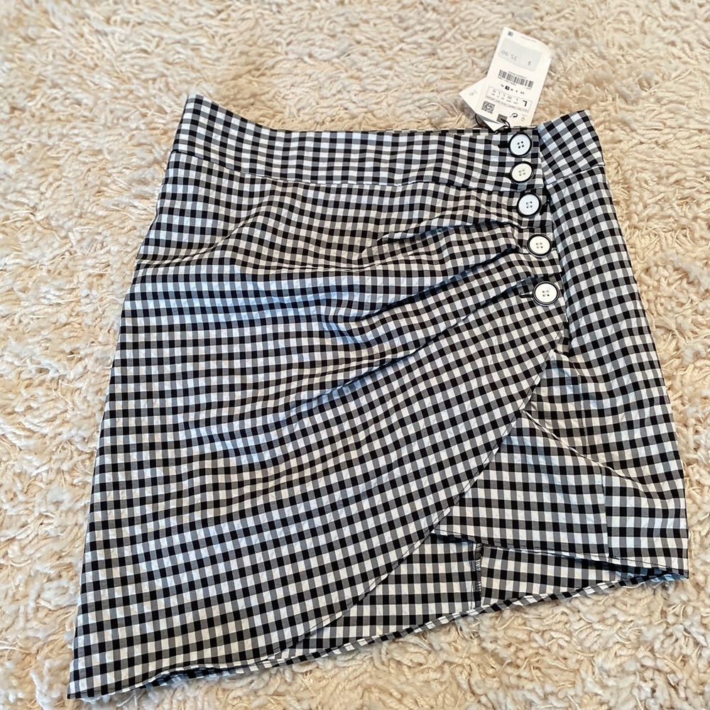 New Zara plaid gingham skirt